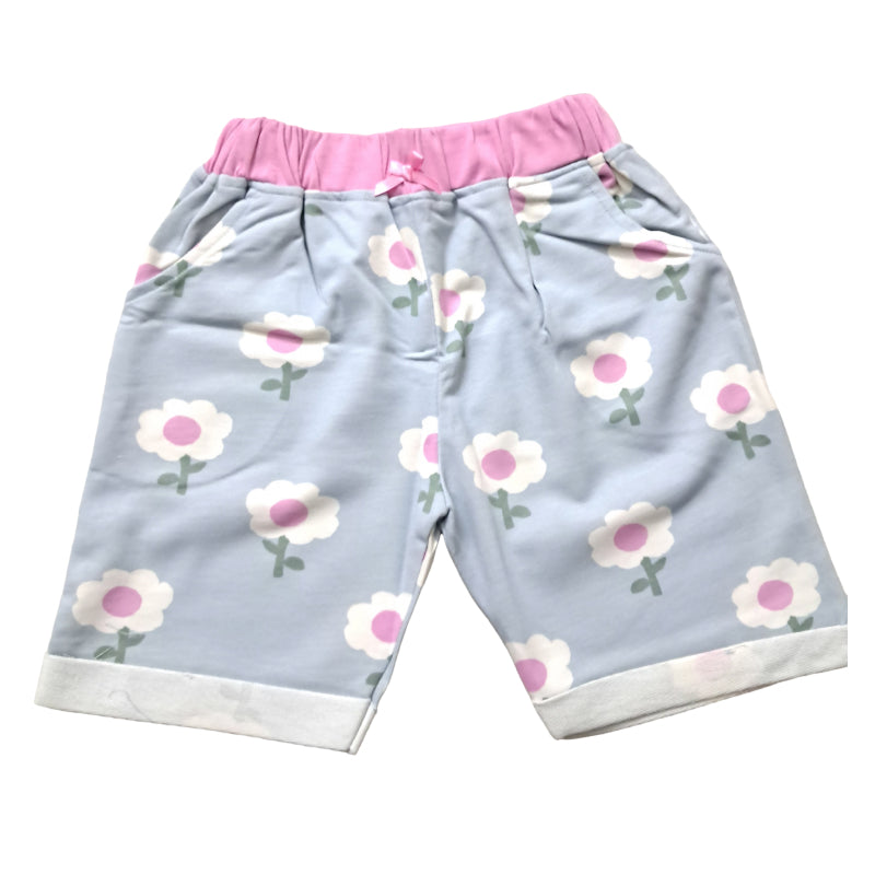 Girls Shorts | Flowers in Light Blue