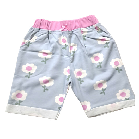 Girls Shorts | Flowers in Light Blue