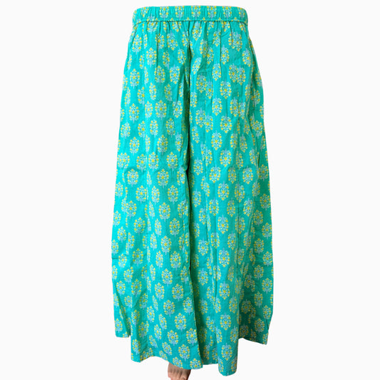 Women's Cotton 16 Kali Divider Skirt Palazzo Pants – Fluorescent green yellow