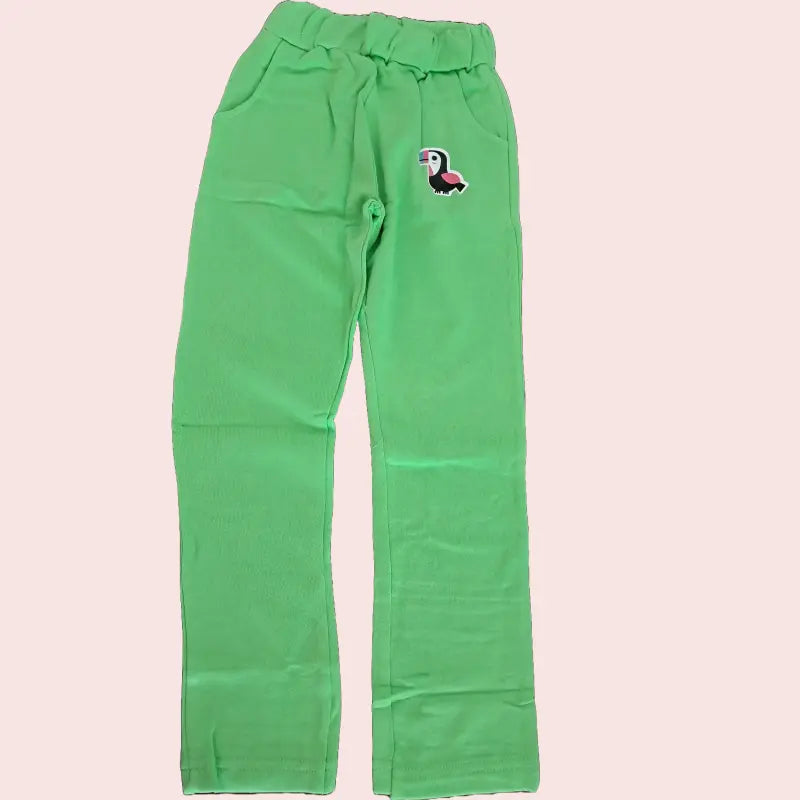 Girls Pants | Fluroscent green bird