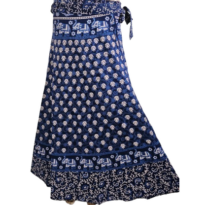 Women Skirt | Jaipuri Print | Fits up to XL| Navy blue with sandal