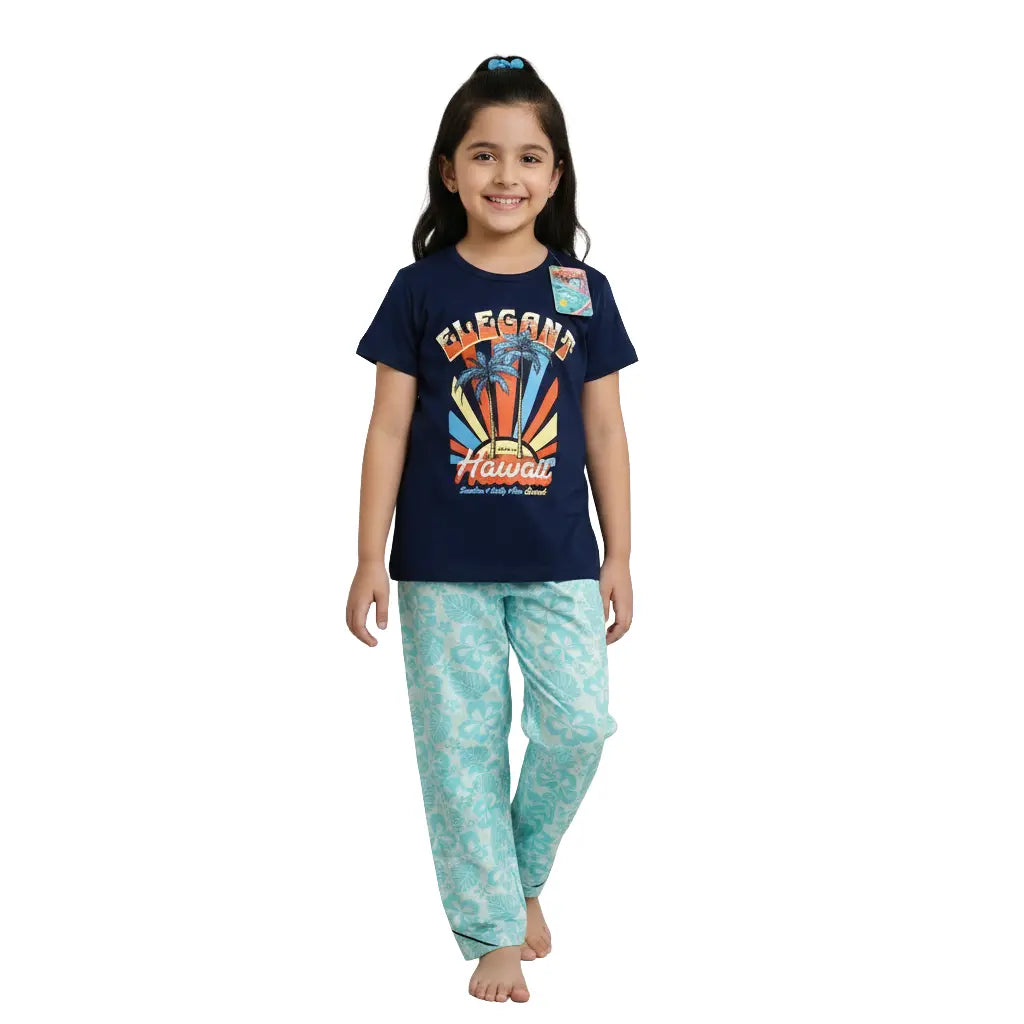 Girls Pant Set | Elegant print