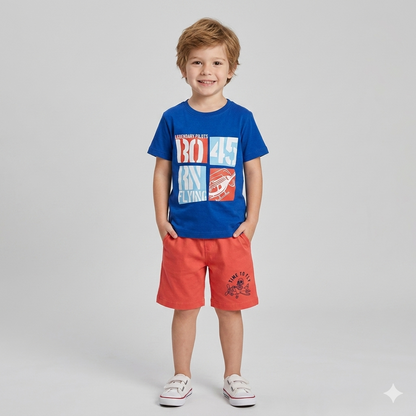 Premium| T-shirt with Shorts sets| BSET | Born 45 print