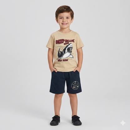 Premium| T-shirt with Shorts sets| BSET | Deep blue zone