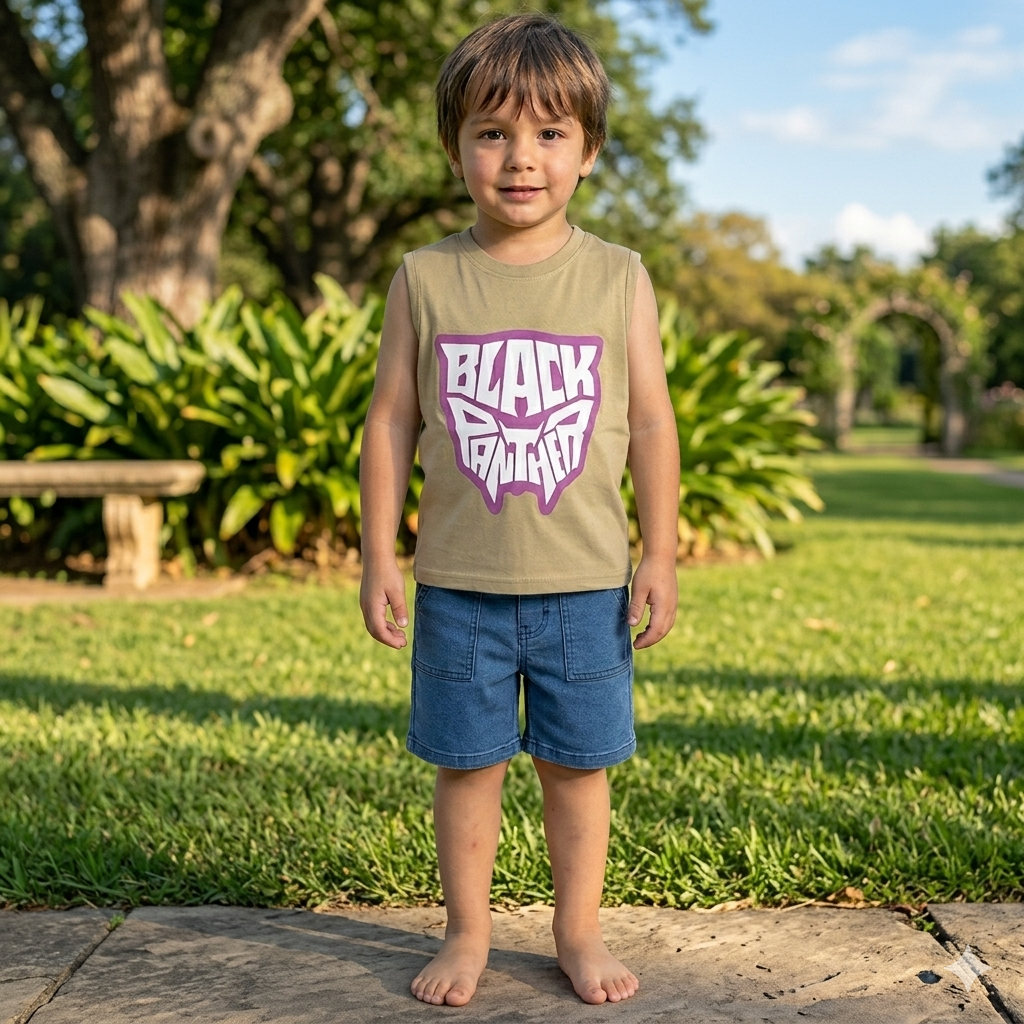 Boy Sleeveless T-shirt | SLT | Black Panther