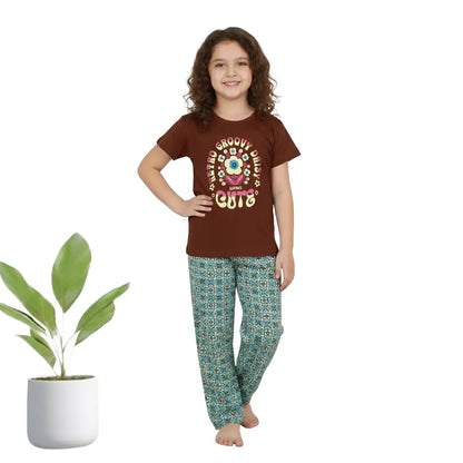 Girls Pant Set | Retro print