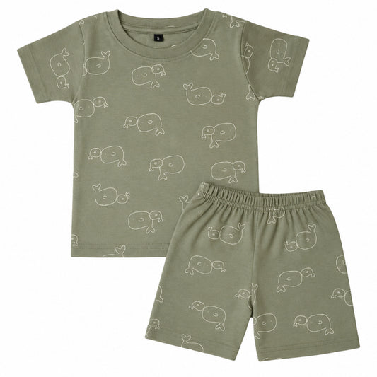 T-shirt with shorts co-ord sets| Interlock Fabric | COORDSET| BSS| Dolphin print