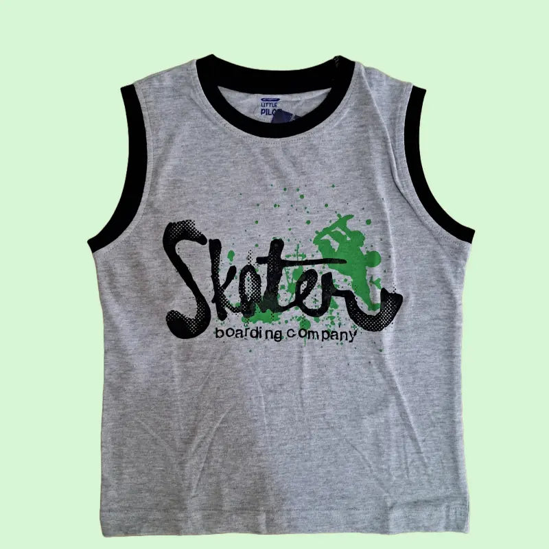 Sleeveless T-Shirt | Grey Skater