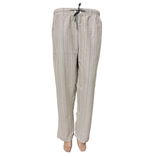 Women woven cotton Pyjama Pant | Grey light green checks