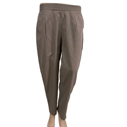 Women’s Poplin Cotton Straight Pants| Greyish skin