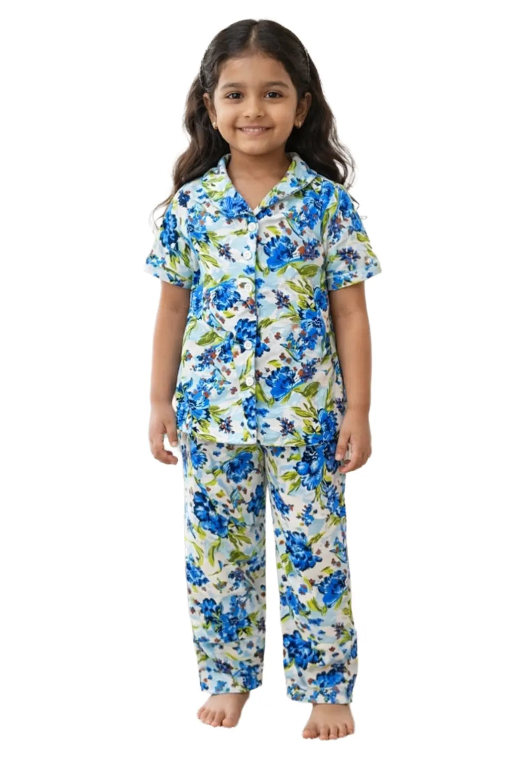 Kids Night Pant Set | Flowers print