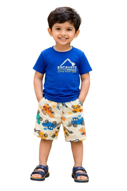 T-shirt with Shorts sets| BSET | Excavate print