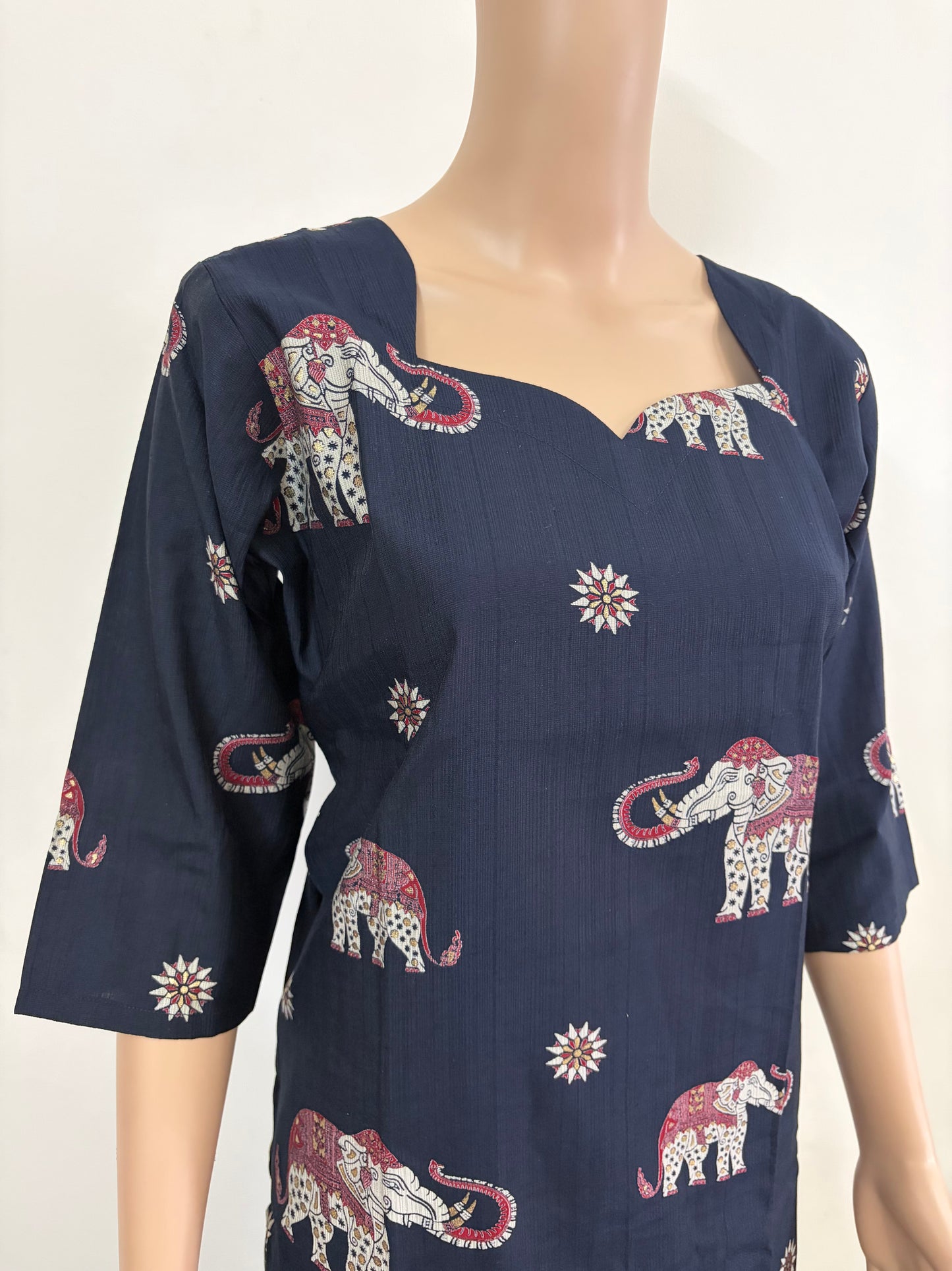 Elephant Print premium shining flex cotton kurti palazzo co-ord set