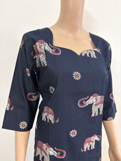 Elephant Print premium shining flex cotton kurti palazzo co-ord set