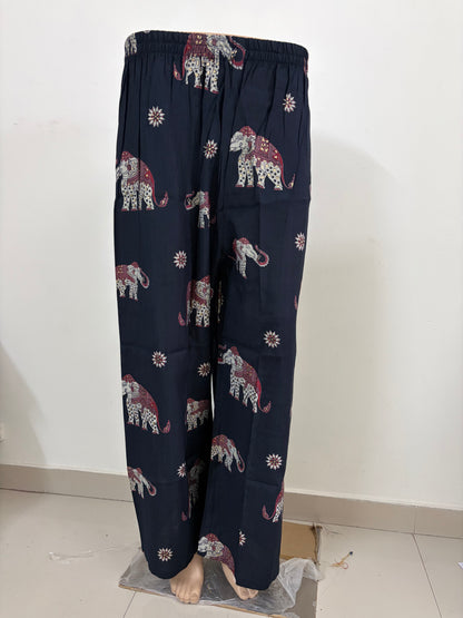 Elephant Print premium shining flex cotton kurti palazzo co-ord set
