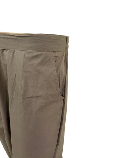 Women’s Poplin Cotton Straight Pants| Greyish skin