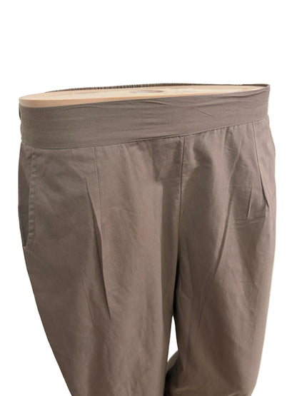 Women’s Poplin Cotton Straight Pants| Greyish skin