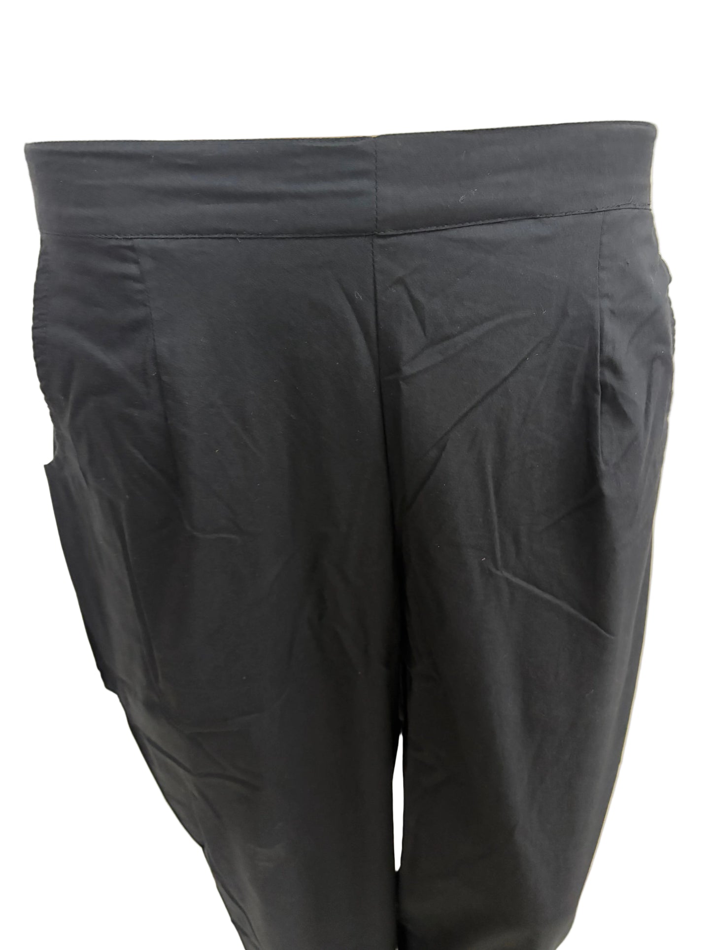 Women’s Poplin Cotton Straight Pants| Black
