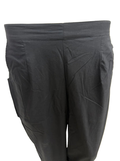 Women’s Poplin Cotton Straight Pants| Black