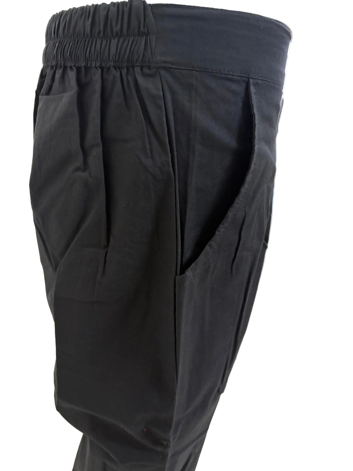 Women’s Poplin Cotton Straight Pants| Black