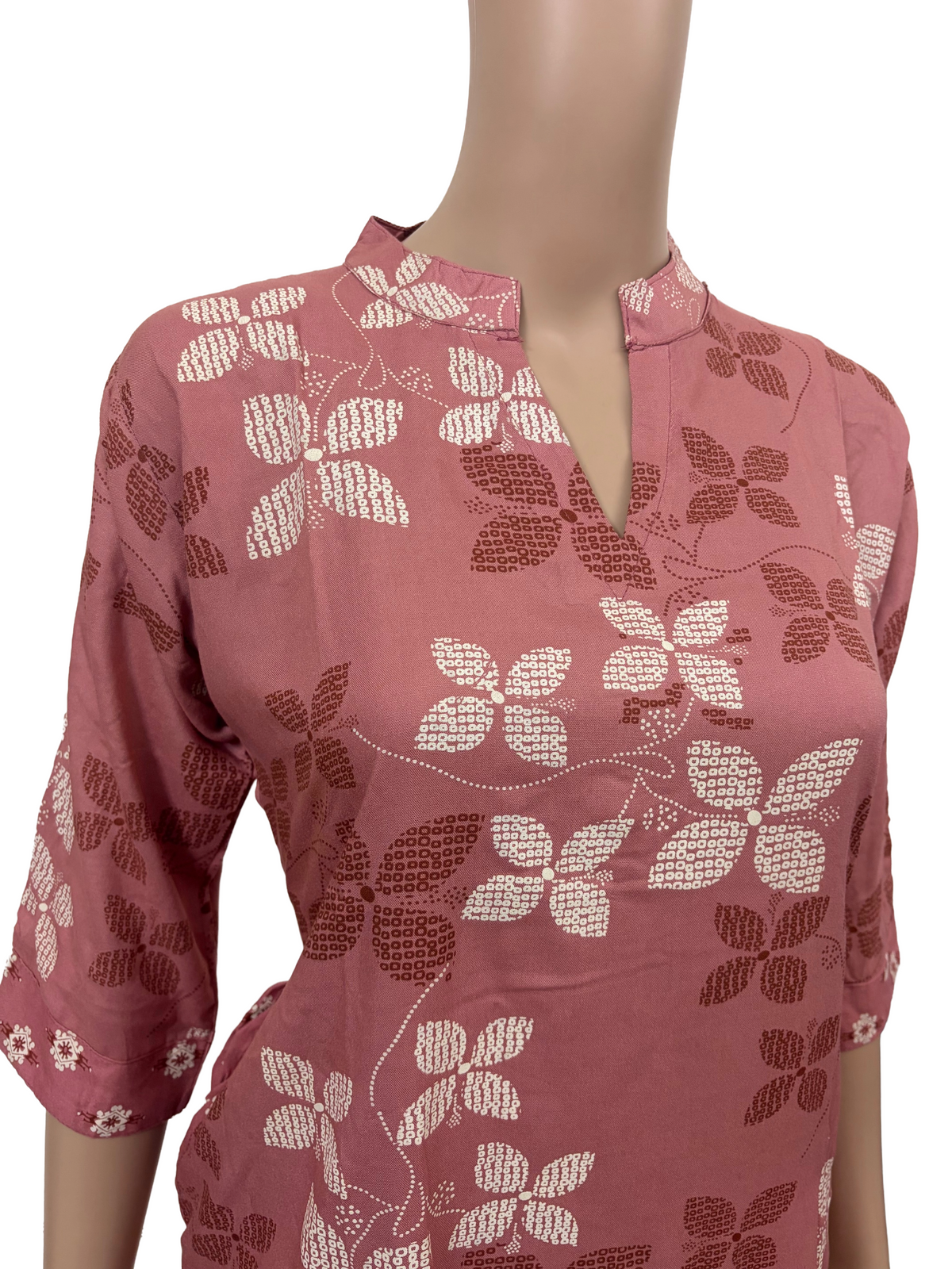 Women’s Liva Rayon Kurti & Pant Set | Daily Wear | Peachish pink floral top with pant