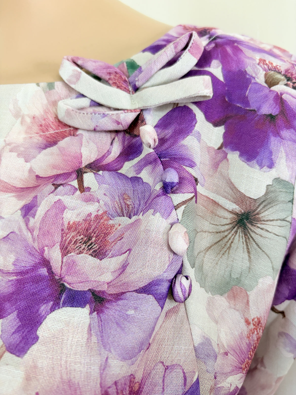 Women kurti with pant | Linen Cotton with lining | Purple florals