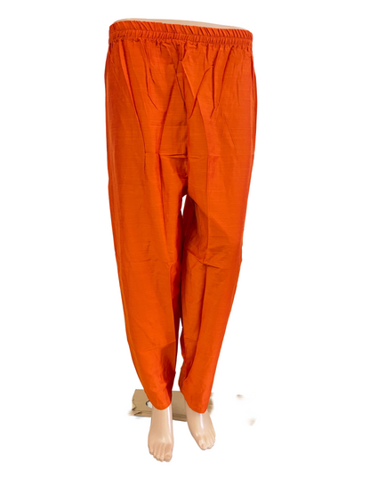 Women kurti with pant |Orange rawsilkset |B4020