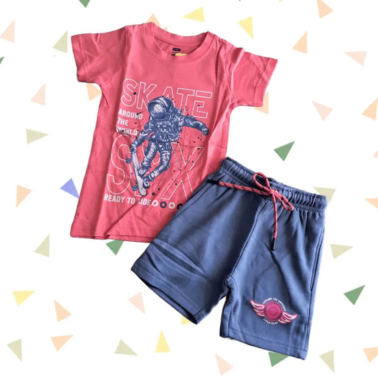 T-shirt with Shorts sets| BSET | Skate print