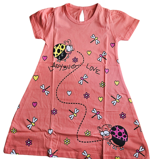 Cotton A Line Frocks  | Lady Bug Love