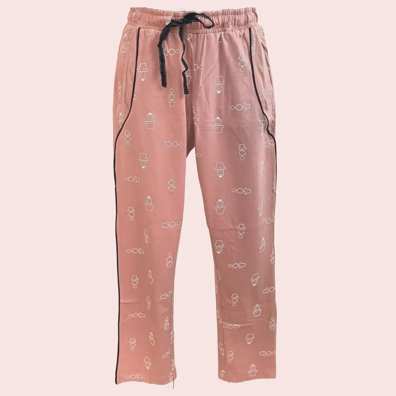 Women Track Pant | Light Peach pots with black tape  | WTRACK