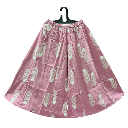 Women's Cotton 16 Kali Divider Skirt Palazzo Pants – Pink Floral Print