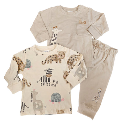Baby Pant Set | Light Brown piece combo set | Full Sleeve Combo Set
