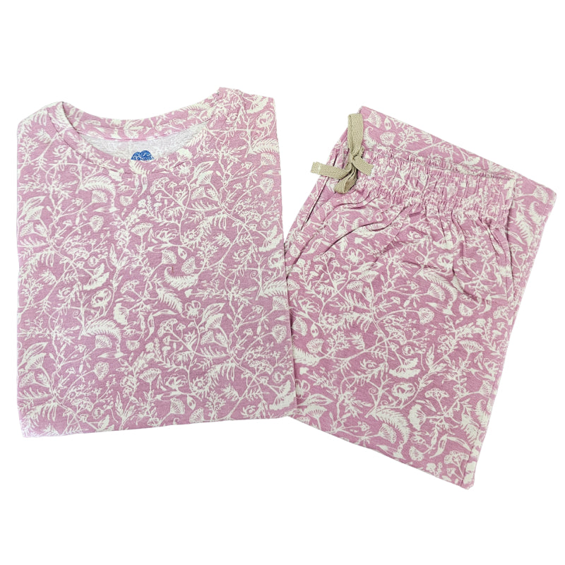 Women Co-ord Tshirt Pant set | Light Onion Pink sets