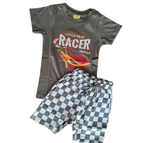T-shirt with Shorts sets| BSET | Racer print