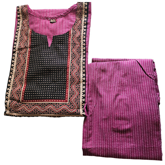 Women kurti with pant | Kantha cotton sets Majenta 1 color | kanthaset