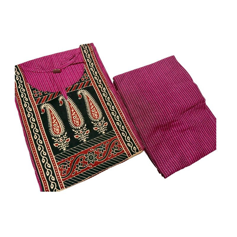 Women kurti with pant | Kantha cotton sets Majenta color | kanthaset