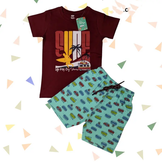 T-shirt with Shorts sets| BSET | Surf print