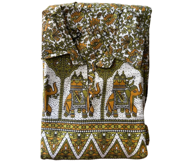 Women sleeveless Frock with full lining (sleeves inside) | Elephant Ajrakh Prints