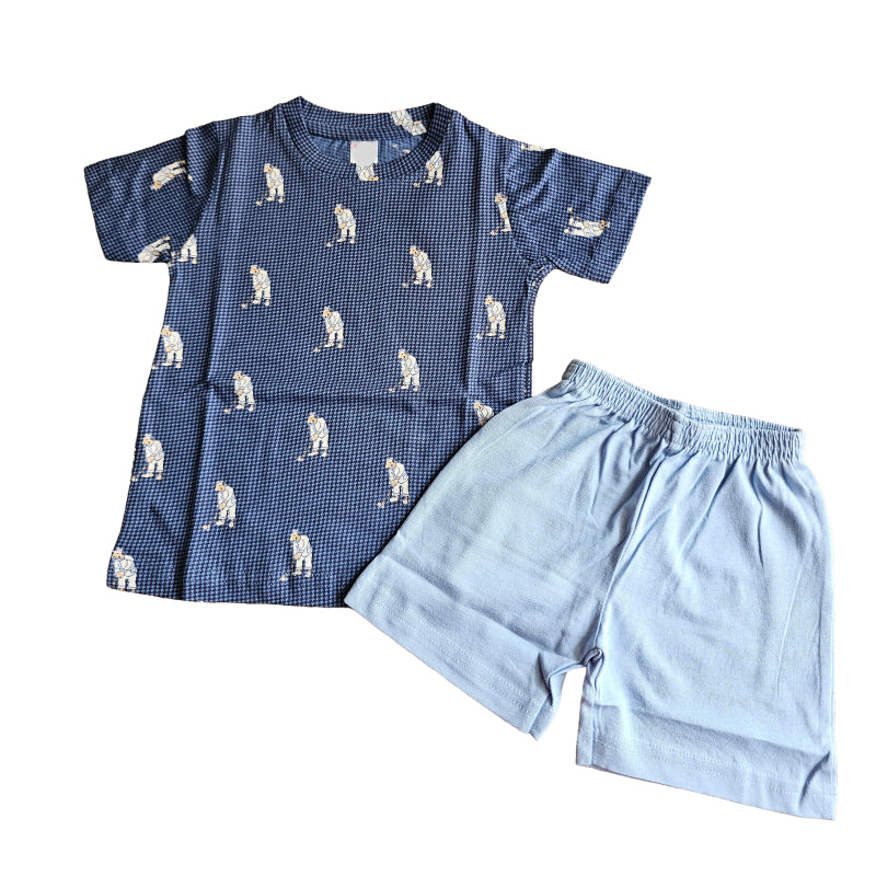 Baby Boy Set-Mini Checks Navy