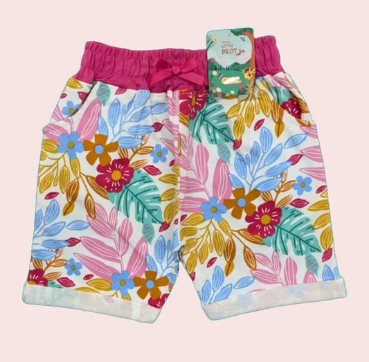 Girls Shorts | Multicolor big leaves