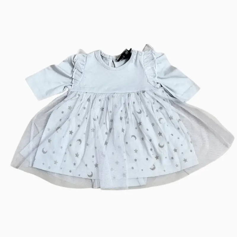 Baby Frock |  Girl baby frock |  Moon stars print