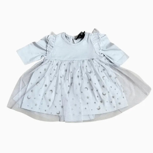 Baby Frock |  Girl baby frock |  Moon stars print