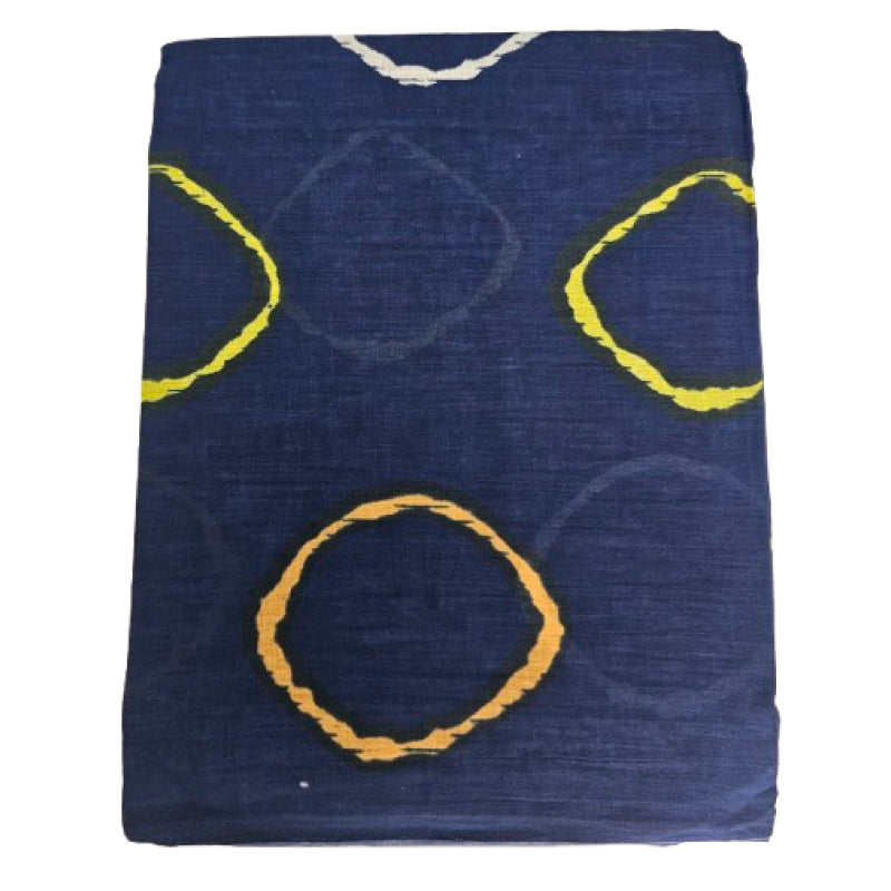 Mul Mul Cotton Saree | Colorful Rhombus in navy