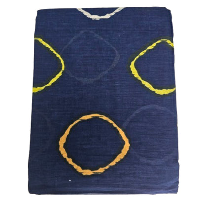 Mul Mul Cotton Saree | Colorful Rhombus in navy