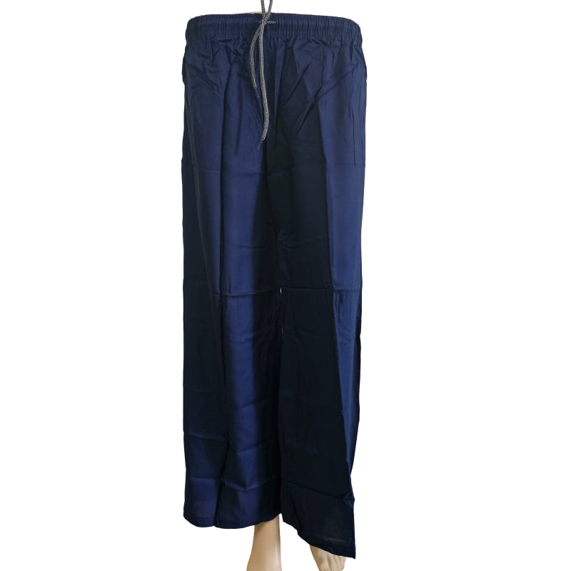 Women's Plain Rayon Palazzo Pants |Fits up to L – Navy Blue color