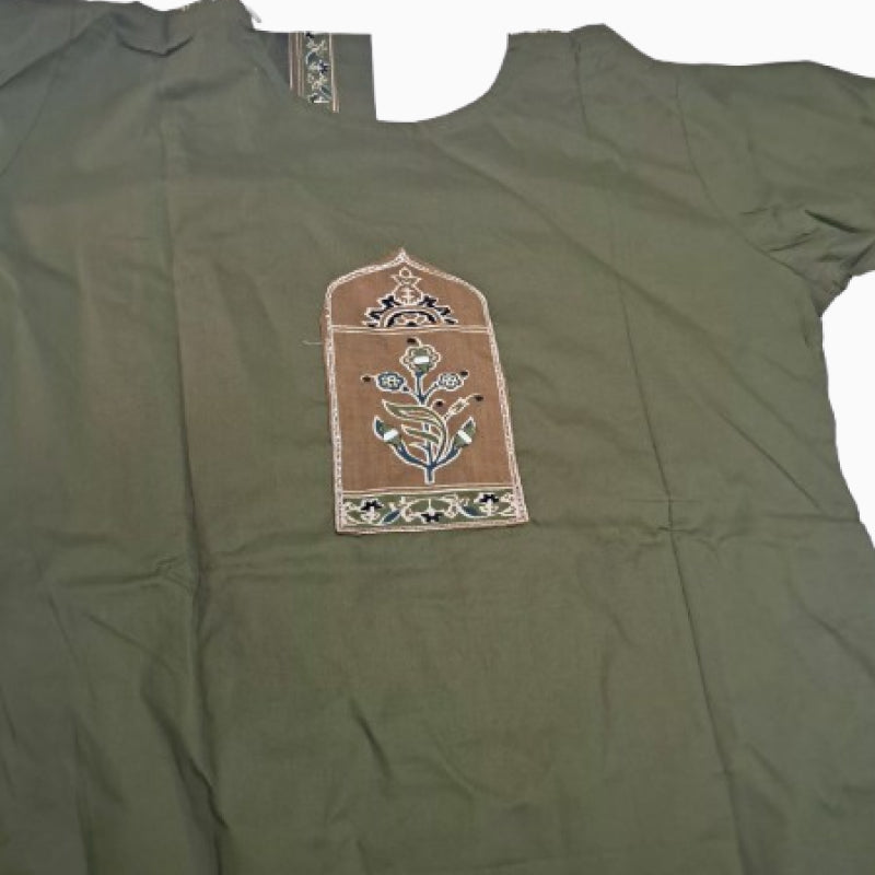 Women kurti with pant and dupatta | Olive Green |DABUSET
