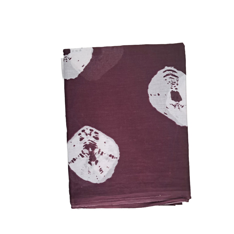 Mul Mul Cotton Saree | Purple Bandhani