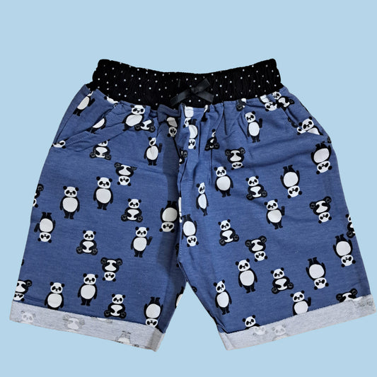Girls Shorts | Panda in blue