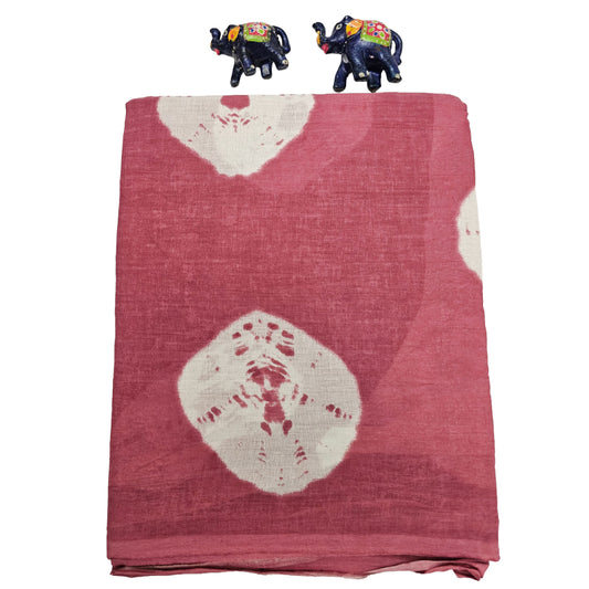 Mul Mul Cotton Saree | Peach Bandhani