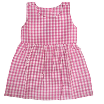 Girls Frocks | Pink Checks